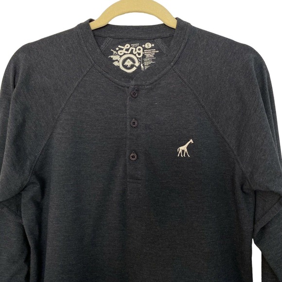 LRG Lifted Research Group Men's Blue Long Sleeve Giraffe Logo Polo Shirt - Small - Picture 2 of 5